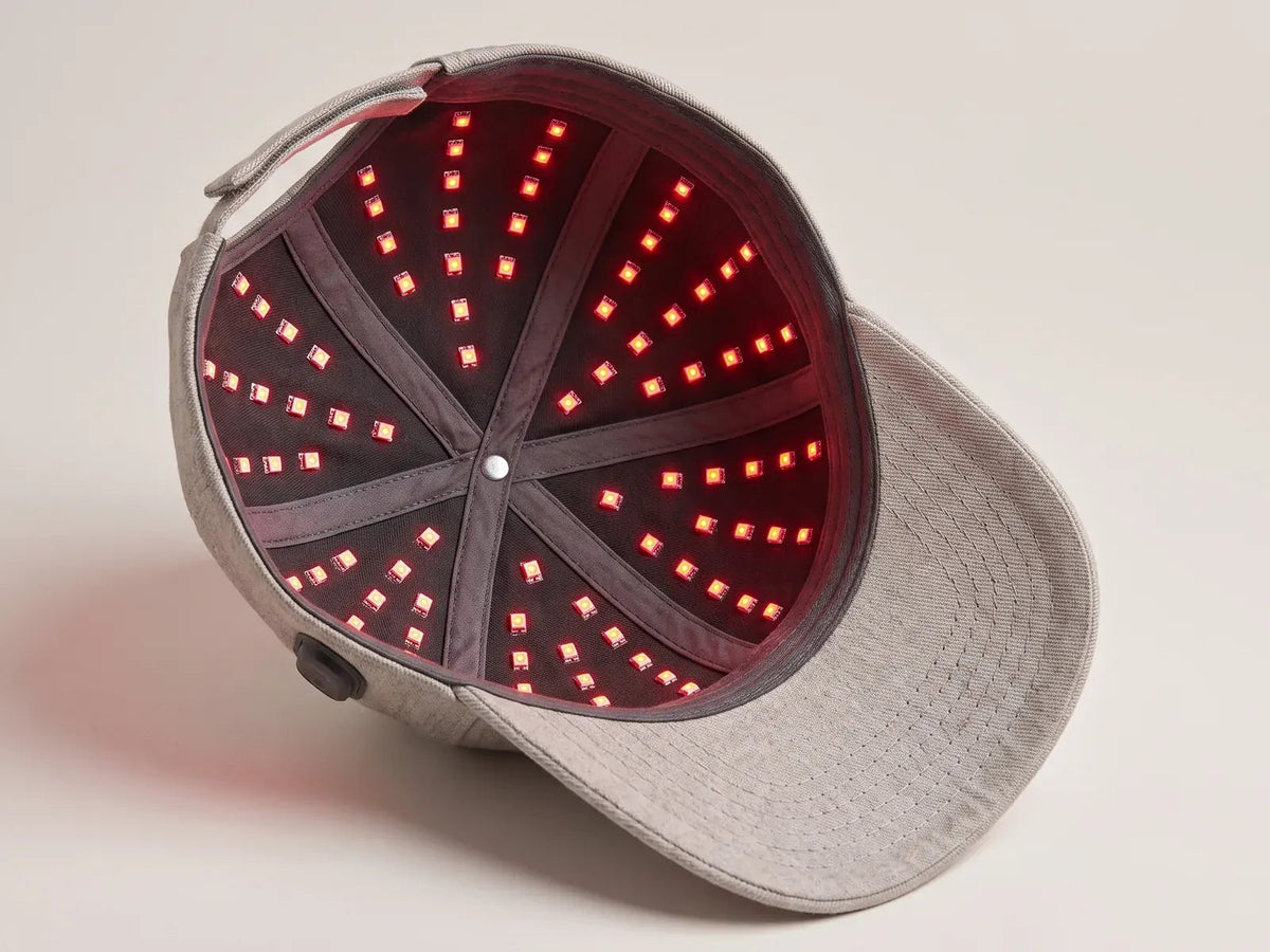 Folliq Red Light Cap, step 2: Pulsa el botón