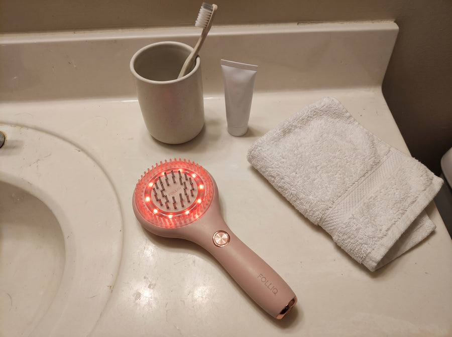 The massager on her bathroom counter