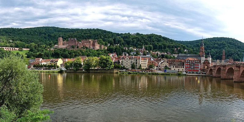 The Old Bridge and the castle above the Neckar in Heidelberg, Germany