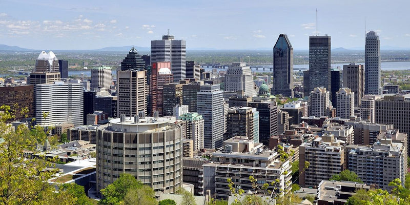 The Montreal skyline seen from Mount Royal, Canada